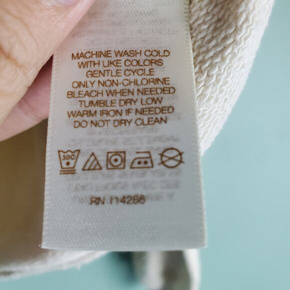 Frye Women's Cream Crew Neck Embroidered Balloon Sleeve Sweatshirt Size Small - Picture 5 of 8